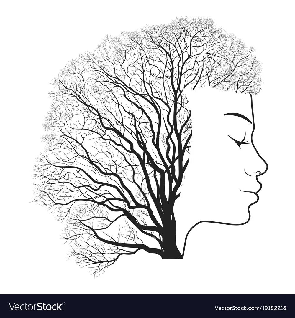 Картинки лицо дерево. Дерево лицо силуэт. Лицо женщины в виде дерева. Рисование лица деревьев. Лицо девушка дерево силуэт.
