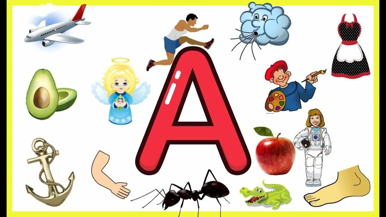 Start with a letter. Words that start with a. the letter. words start with a for kids. letter a with objects.