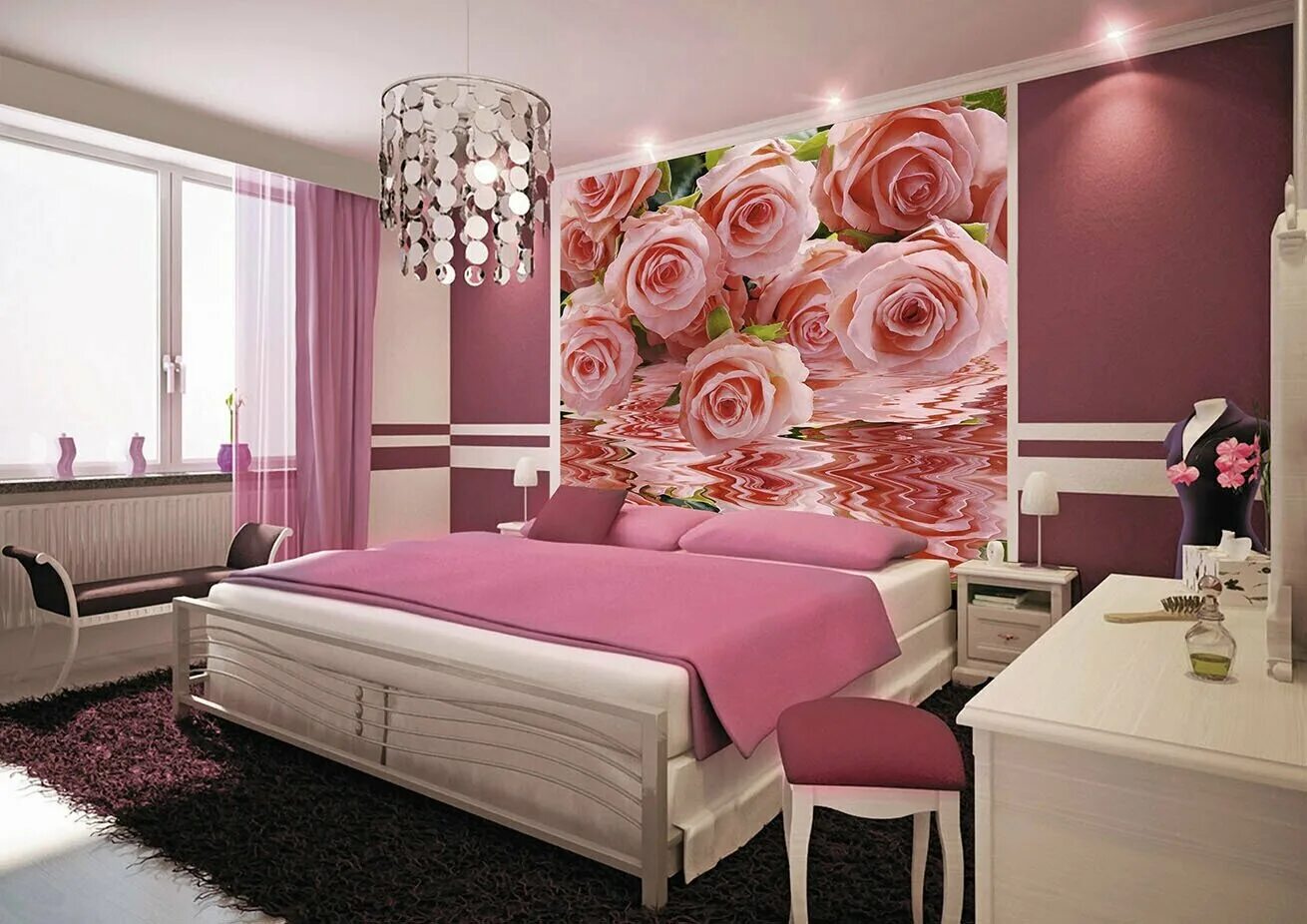 Обои мерлен ростов на дону. Спальня в розовых тонах. Спальня в розовом цвете. Обои для спальни в розовых тонах. Красивые фотообои в спальню.