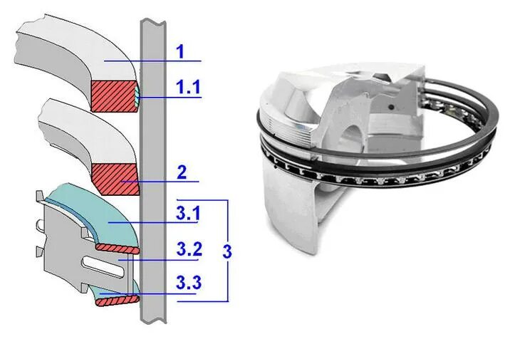 Как подобрать поршневые кольца. Маслосъемные кольца ВАЗ 2103. Кольца поршневые на z22xe. Маслосъемные кольца КАМАЗ 740 схема. Кольцо компрессионное ВАЗ 2107.