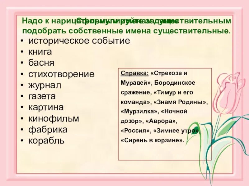 Название исторических событий существительных. Существительные названия исторических событий. Стихотворение с именами собственными. Имена сущ собственные и нарицательные. Приведи пример собственных существительных