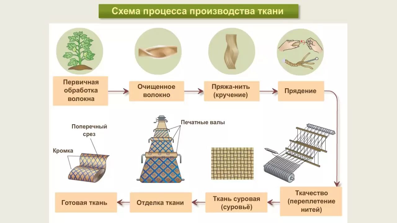 Обработка тканей этапы. Схема процесса изготовления ткани. Производство хлопчатобумажных тканей схема. Схема технологического процесса производства тканей. Что такое технология производства ткани.