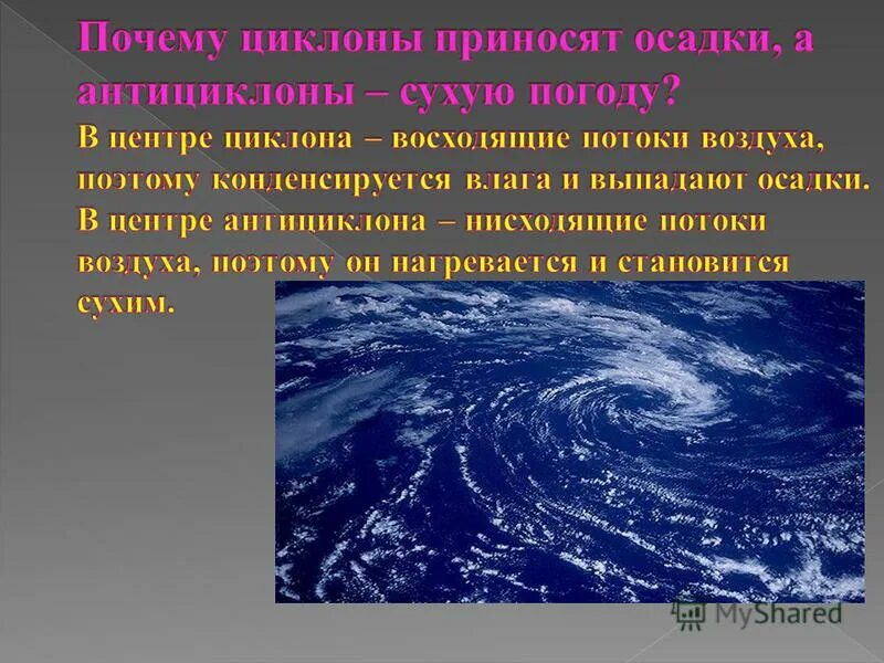 Воды на большее расстояние в. Циклон и антициклон осадки. Антициклон приносит осадки?. Антициклон приносящий дождь. Циклон и антициклон летом и зимой.