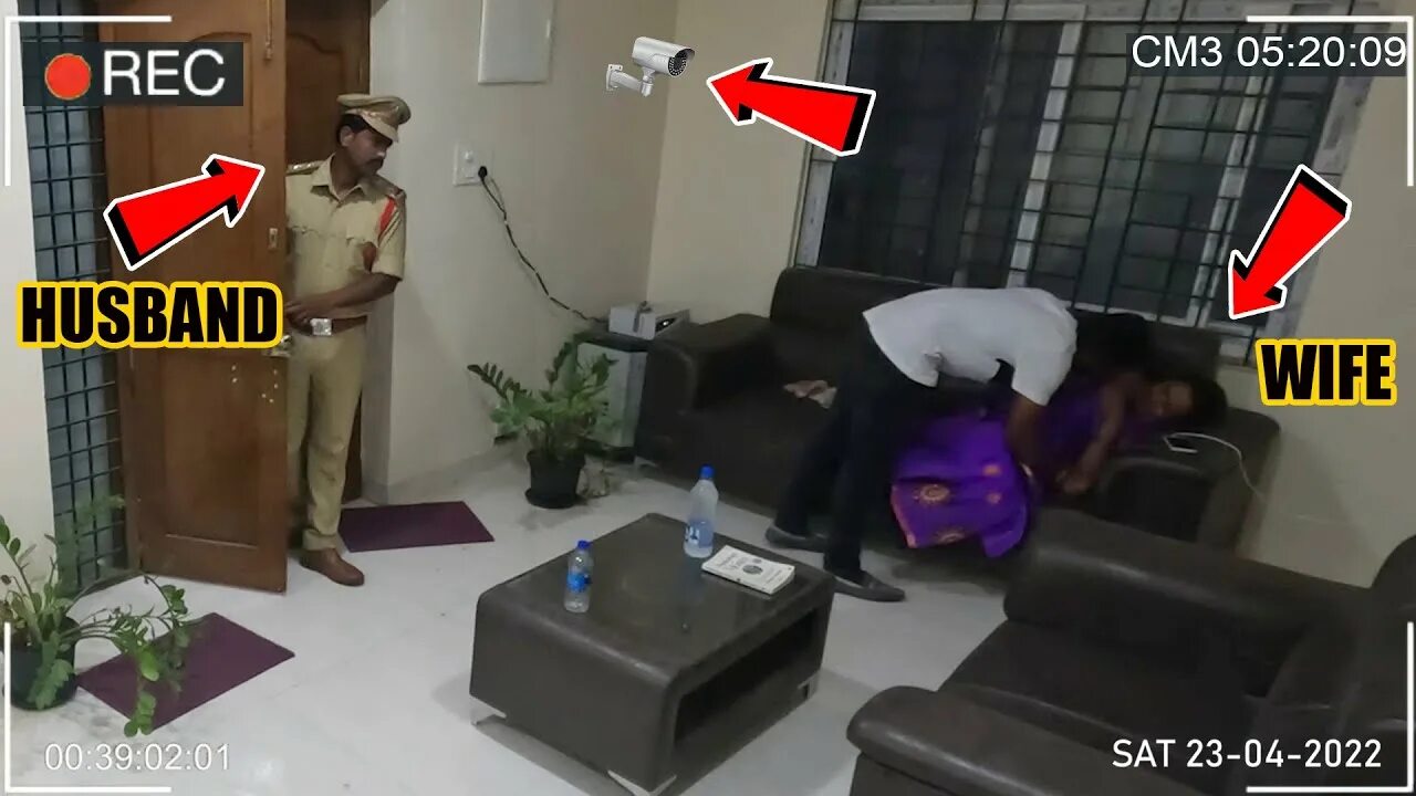 Wife catches husband. Watching cheating Jump.