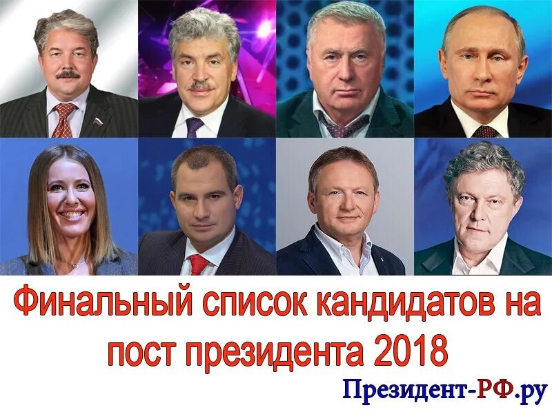 Выборы президента 2018 кандидаты.