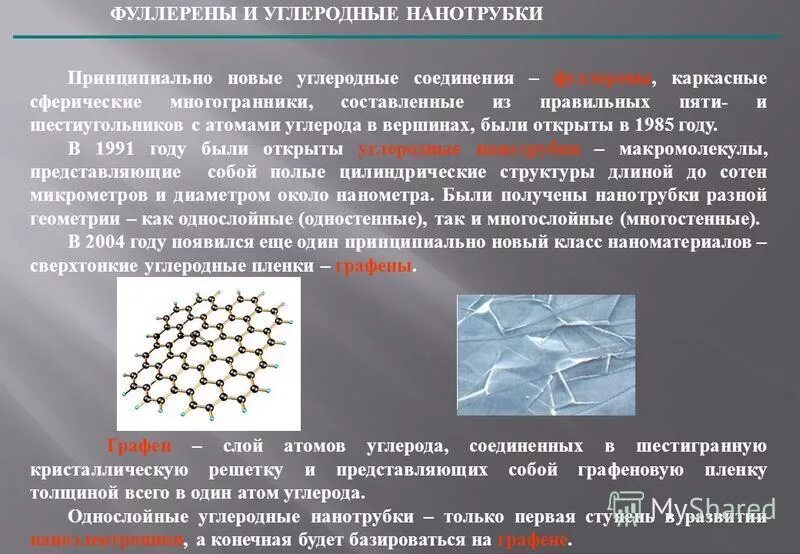 Фуллерены и углеродные нанотрубки. Кристаллическая решетка нанотрубки. Углеродные соединения. Кристаллическая решетка фуллерена.