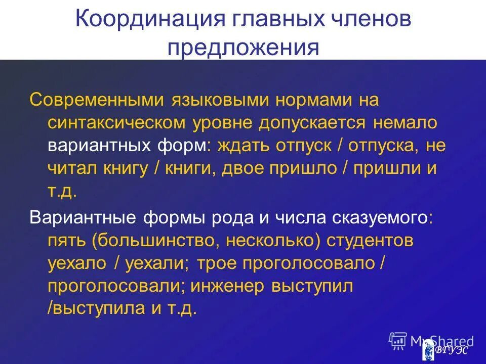 Современно предложение. Варианты координации главных членов предложения. Грамматическая координация главных членов предложения. Порядок слов в предложении координация главных членов. Ошибки в грамматической координации главных членов предложения.