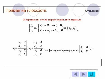 Координаты точки на прямой формула