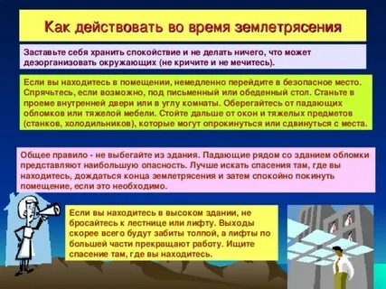 Безопасные места при землетрясении