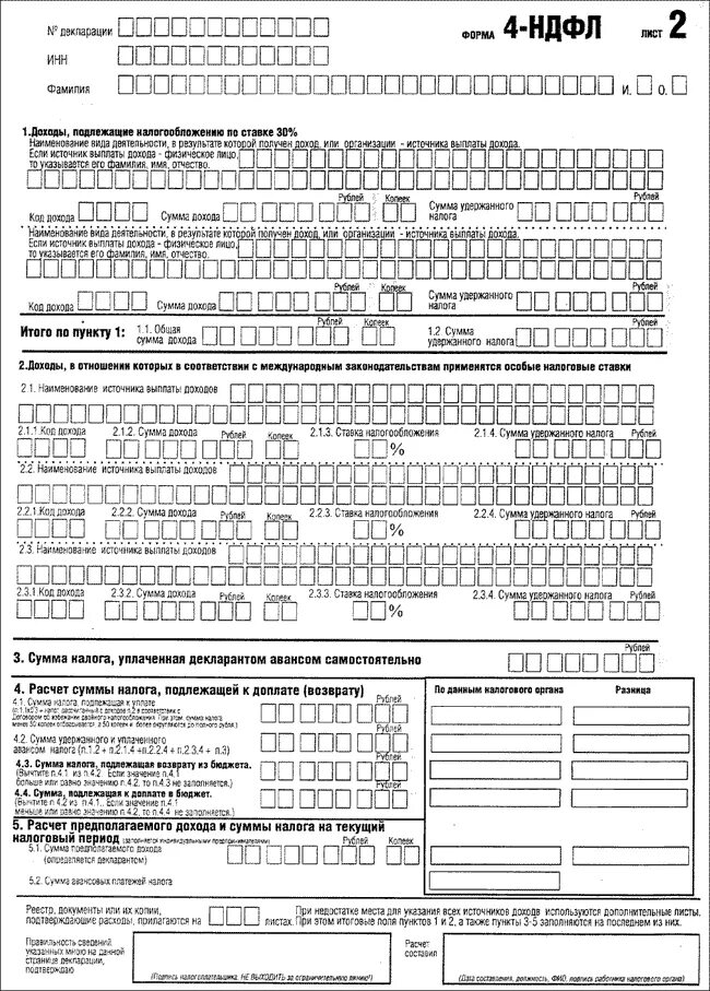 Декларация 2021 бланк. Образец декларация формы 4-НДФЛ. Декларация о доходах физического лица. 4 НДФЛ 2021.