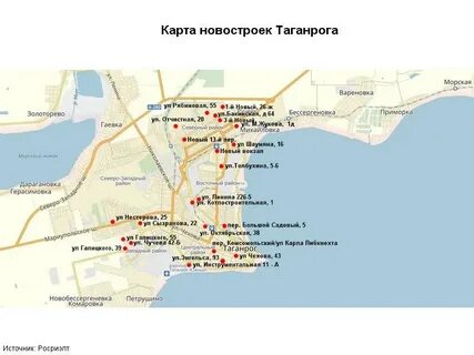 Пляжи таганрога на карте