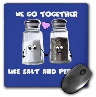 3dRose We go together like salt and pepper - Cute smiling cartoon.