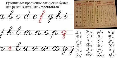 рукописные латинские буквы