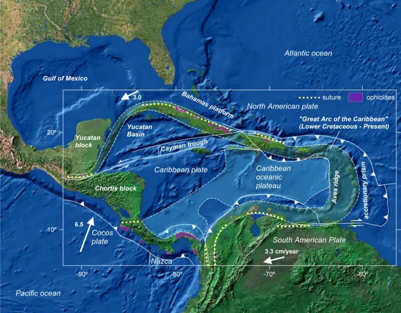 Линия землетрясений. Карибская плита. Острова мексиканского залива. Карибская плита границы. Карибское море на карте.