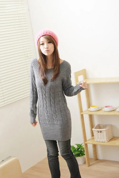 платье свитер с косами. удлиненный джемпер. стильные вязаные туники. объемный длинный свитер. теплое вязаное платье.