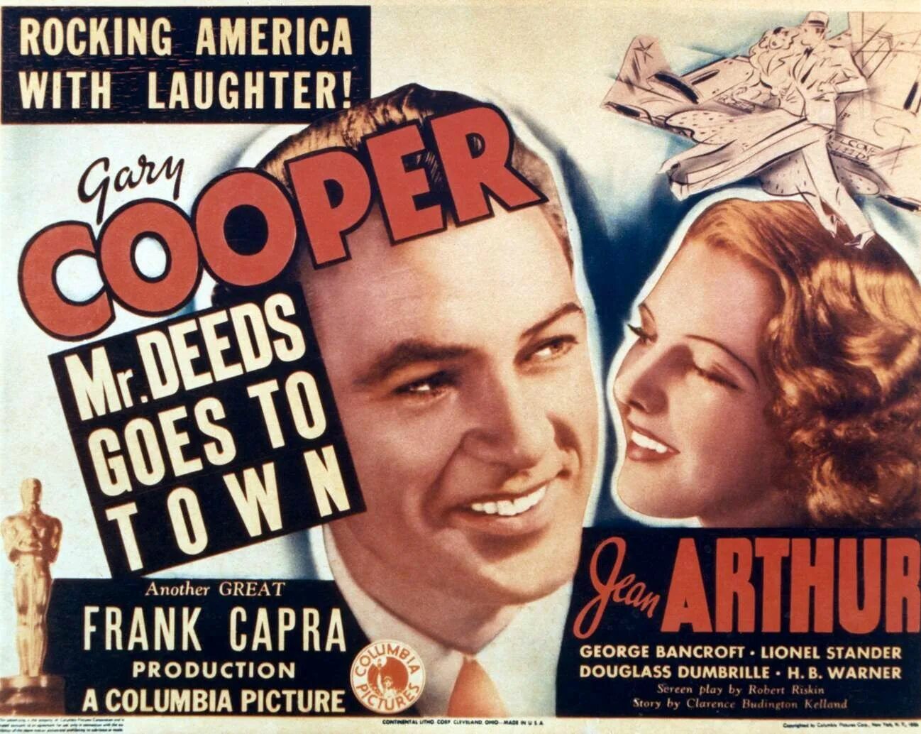 Мистер Дидс переезжает в город Mr. deeds goes to Town (1936) Постер. Постер к фильму Мистер. Мистер Дидс.