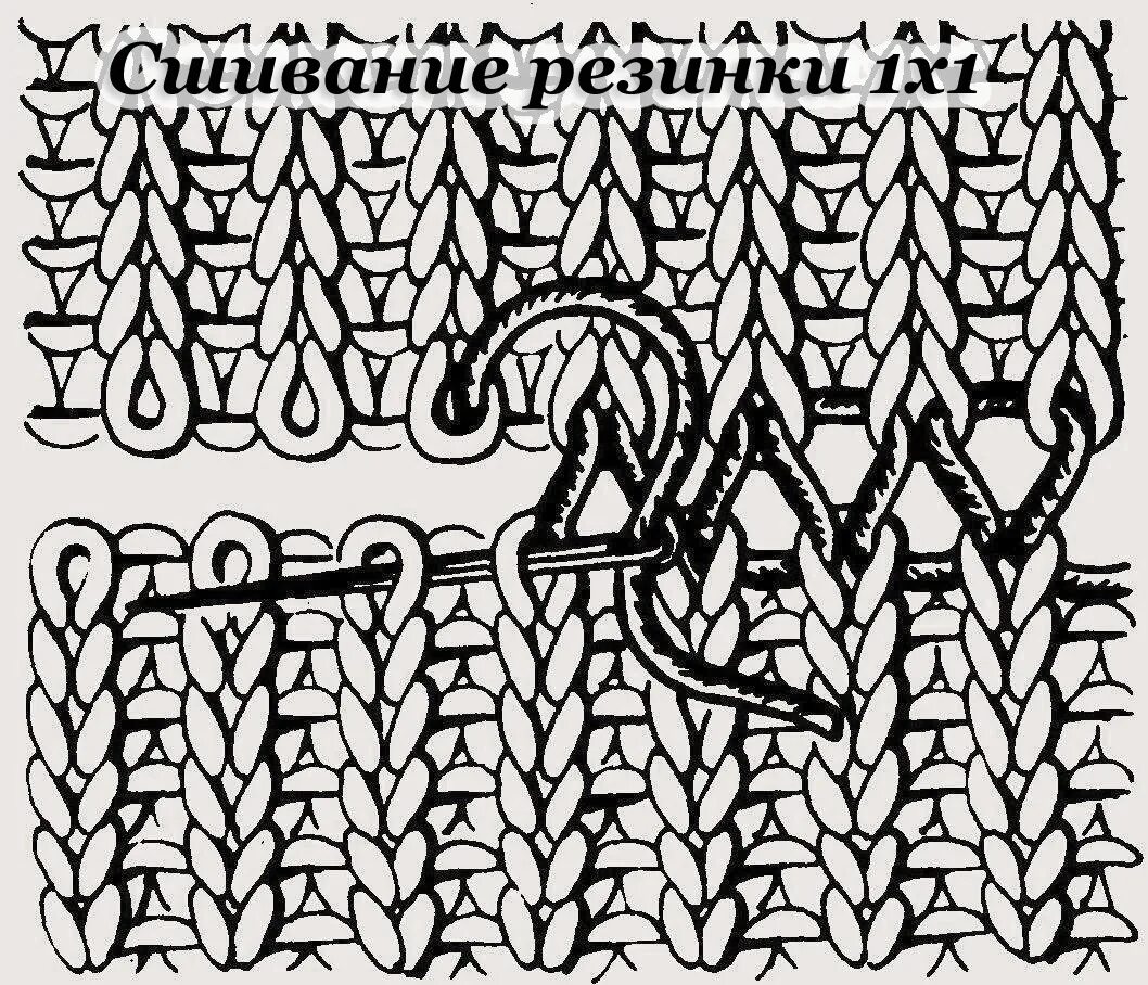 Трикотажный шов резинка 2х2. Шов петля в петлю на резинке 1на1. Сшивание резинки 2х2 трикотажным швом. Трикотажные шов на игле 1х1 резинки.