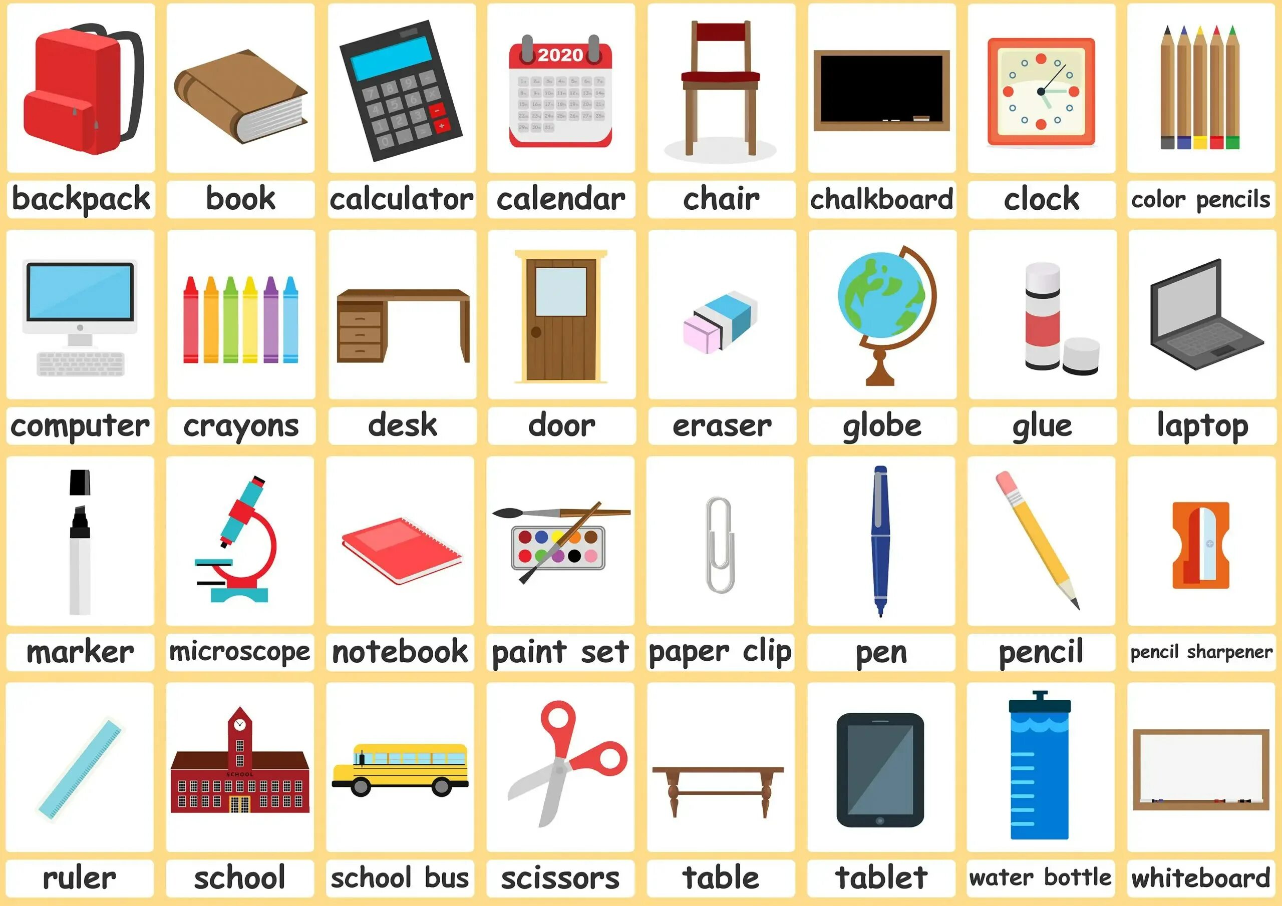 Карточки Classroom objects. Classroom objects на английском. Школьные принадлежности на английском. School objects карточки. Items learn