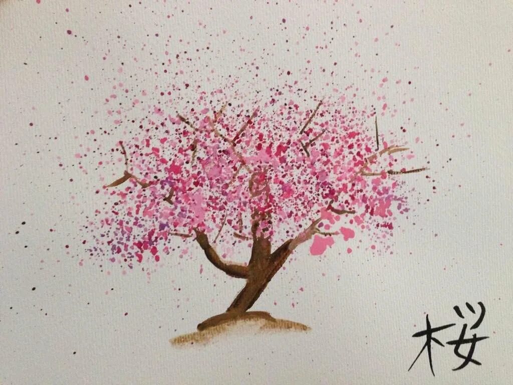 Как нарисовать дерево сакуры