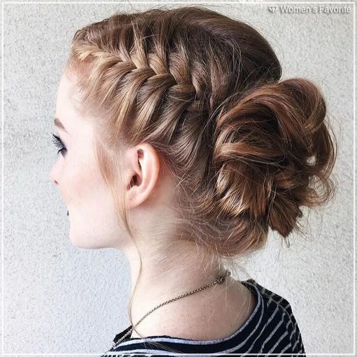 Easy Braids For Short Hair in 2019 Braids for short hair, Short hair updo, Braid