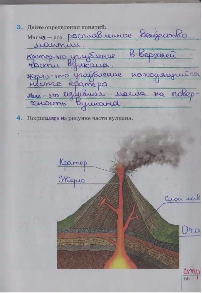 Образование вулканов 5 класс география. Строение вулкана. строение вулкана 5 класс география. &quot;строение вулкана в тетрадь&quot;.. вулканы задание для 5 класса.