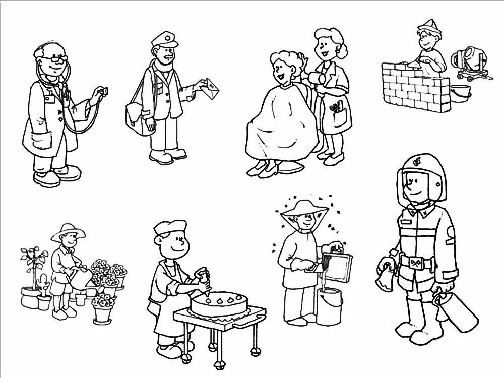 Распечатка профессии. Профессии раскраски для детей. разные профессии раскраска. раскраска по профессиям для детей. раскраскпрофессдлдеей.