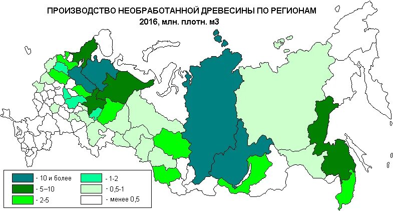 Два субъекта с высокой долей производства древесины