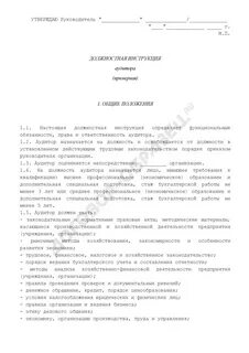 Должностная аудитора