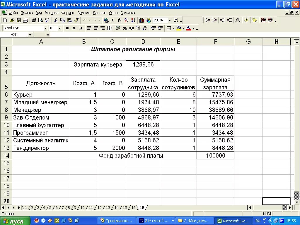 Методичка excel. Методичка excel