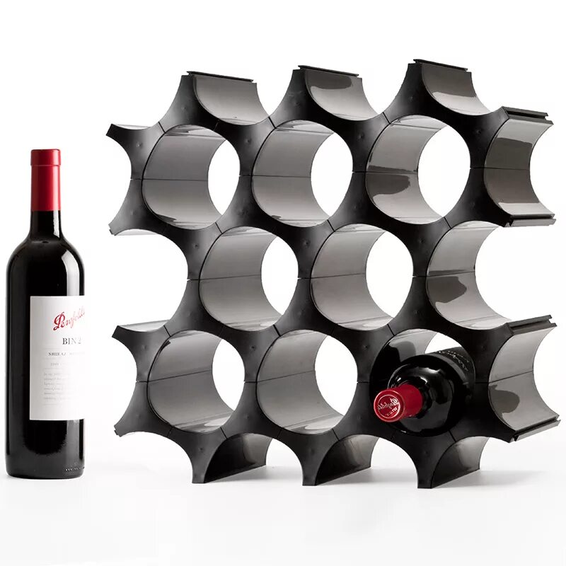 Органайзер Wine Cell черный. Подставка для вина. Подставка для винных бутылок. Винная стойка для бутылок.