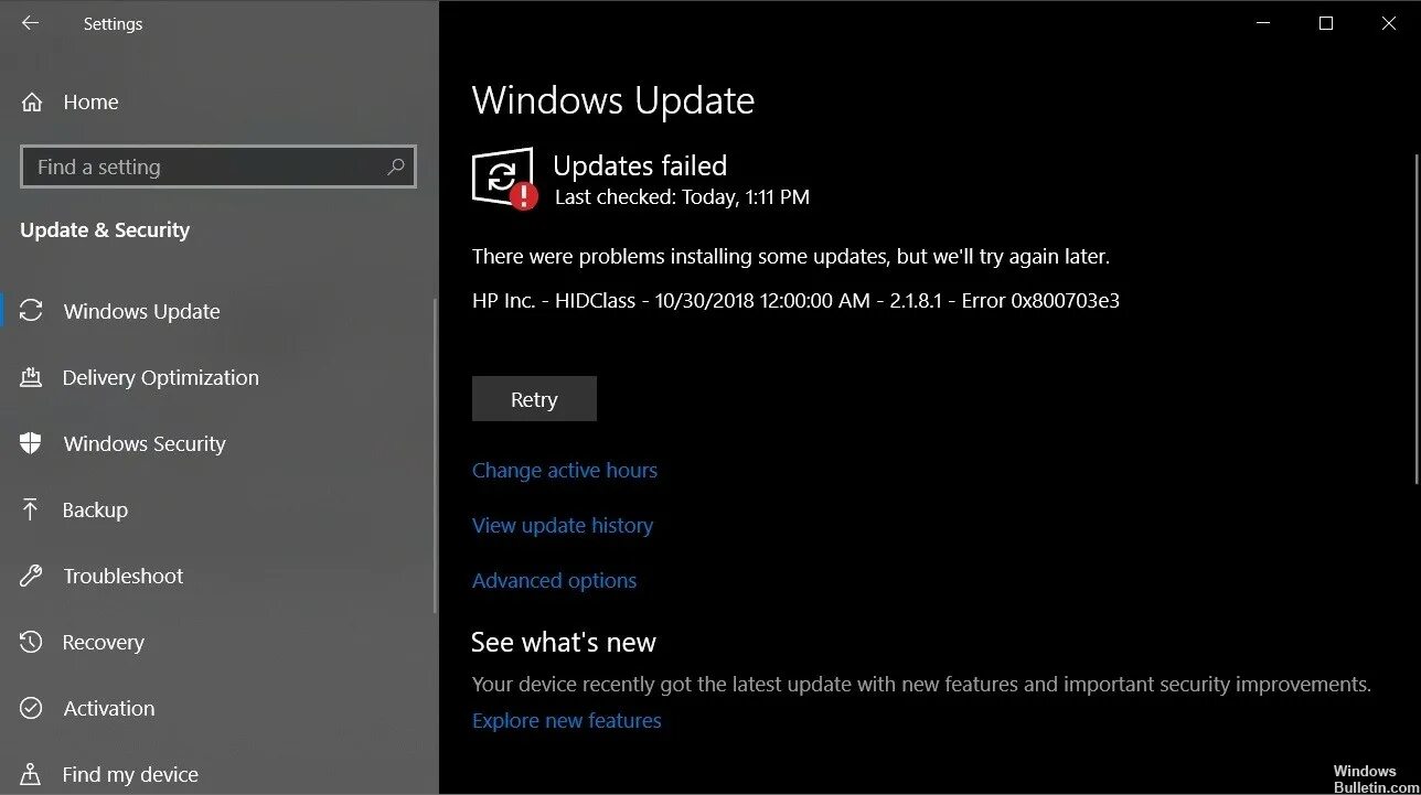 Windows security update error. Windows сообщение драйвер. 0x800703e3 операция ввода/вывода. установка драйверов через windows update 10. ошибка 0x800703ee при установке windows 10.