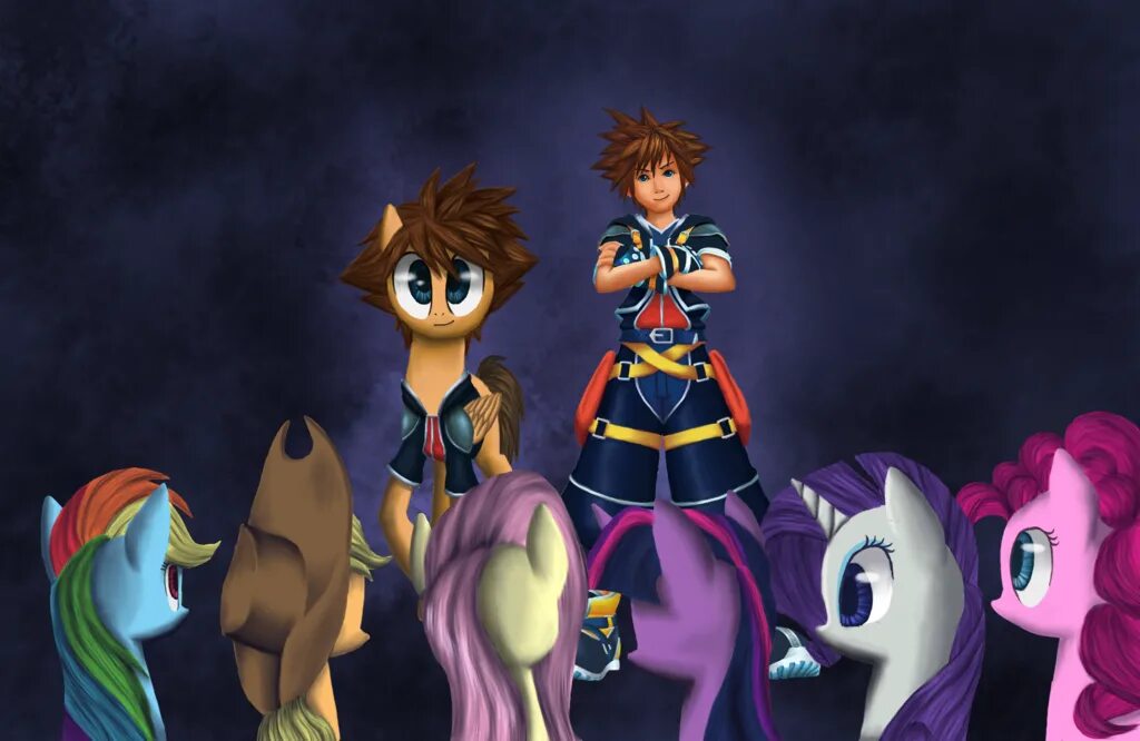 Королевство сердце Sora and Pony. Kingdom Hearts Twilight Crossover. Crossover fanfic. Sora's Misadventures in Equestria DEVIANTART. Pony sora