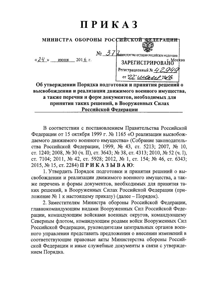 Служебные документ Министерства обороны. Приказ Минобороны. Приказ 94 от23.06.2005. Приказ ГК ПВ РФ 0377 от 17.12.94.