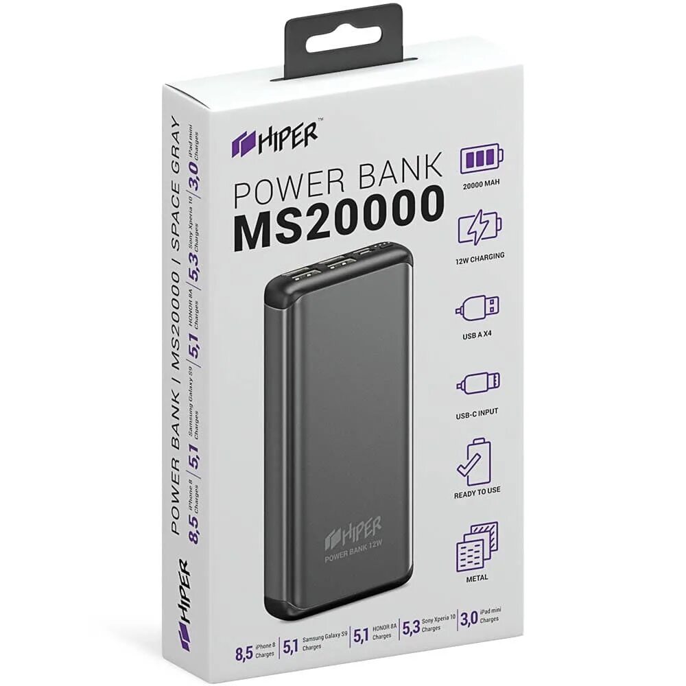 Аккумулятор power bank отзывы. Внешний аккумулятор Hiper ms20000. Hiper Power Bank 10000 Mah. Аккумулятор (Power Bank) Hiper ms20000 Space Gray, графит 4.5. Hiper ms20000 (серый).