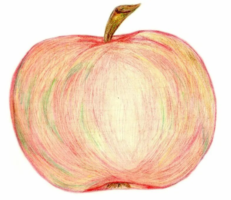 Яблоко нарисованное. Яблоко рисунок для детей. Яблоко карандашом. Яблоко рисунок карандашом. Рисование цветными карандашами для детей.