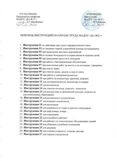 Перечень обязательных инструкций