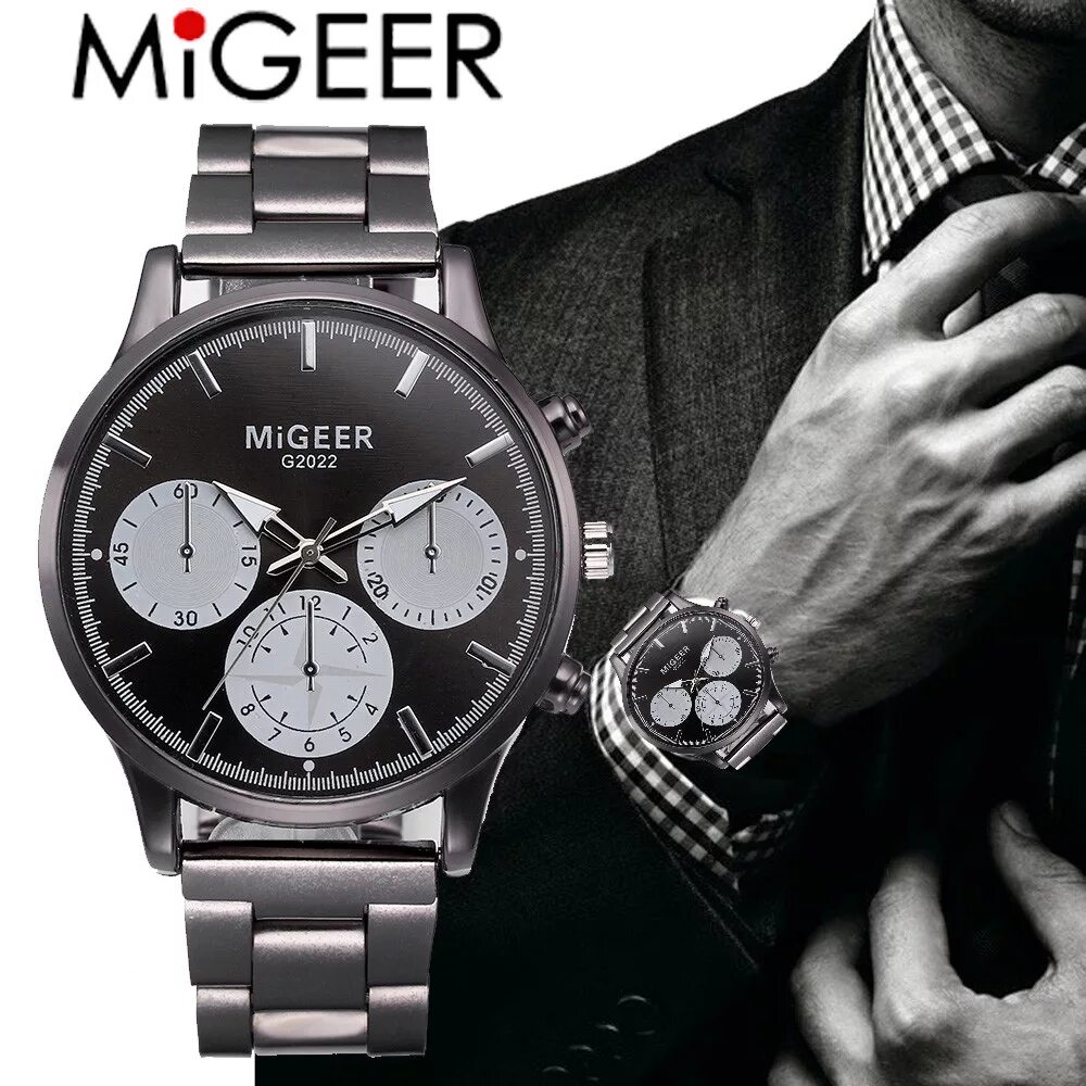 Couple Fashion Leather Band Analog Quartz Round Wrist Business men's watch. Business watches