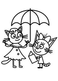 Раскраски для девочек Три кота