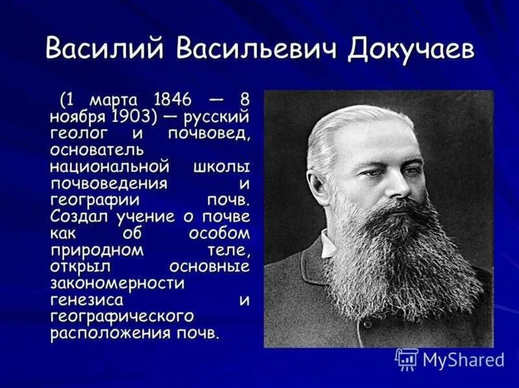 Ученый назвавший географии. Вклад Докучаева в почвоведение.