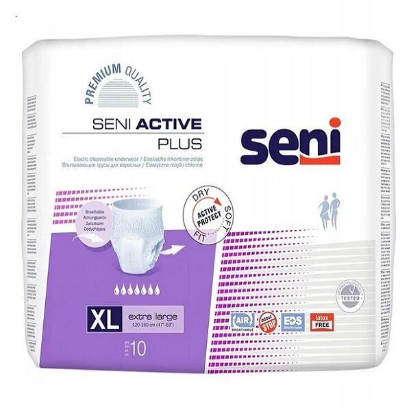 Active extra. Seni Active normal Extra large 120-160 n10. Подгузники-трусы сени д\взр 4 Актив норм экст лардж №10.