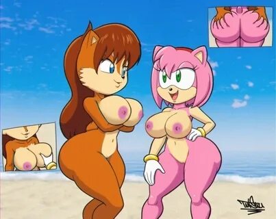 tansau, amy rose, sally acorn, sega, sonic (series), edit, tagme, 2girls, a...