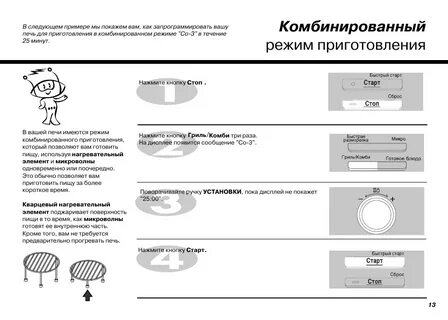 Режимы приготовления