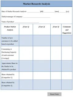 Market research analysis template - Editable Forms.