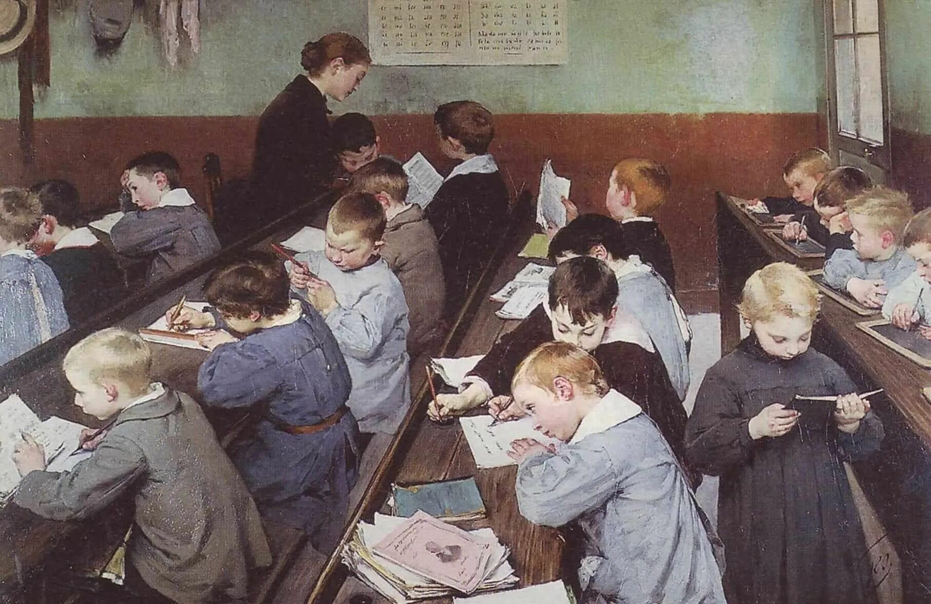 Художник Henry Jules Jean Geoffroy. Морган Вестлинг Сельская школа 1879. Анри Жюль Жоффруа Henri Jules Jean Geoffroy 1853-1924. Художник Henry Jules Jean Geoffroy (French, 1853 - 1924) малыши. Известно что в школе 10