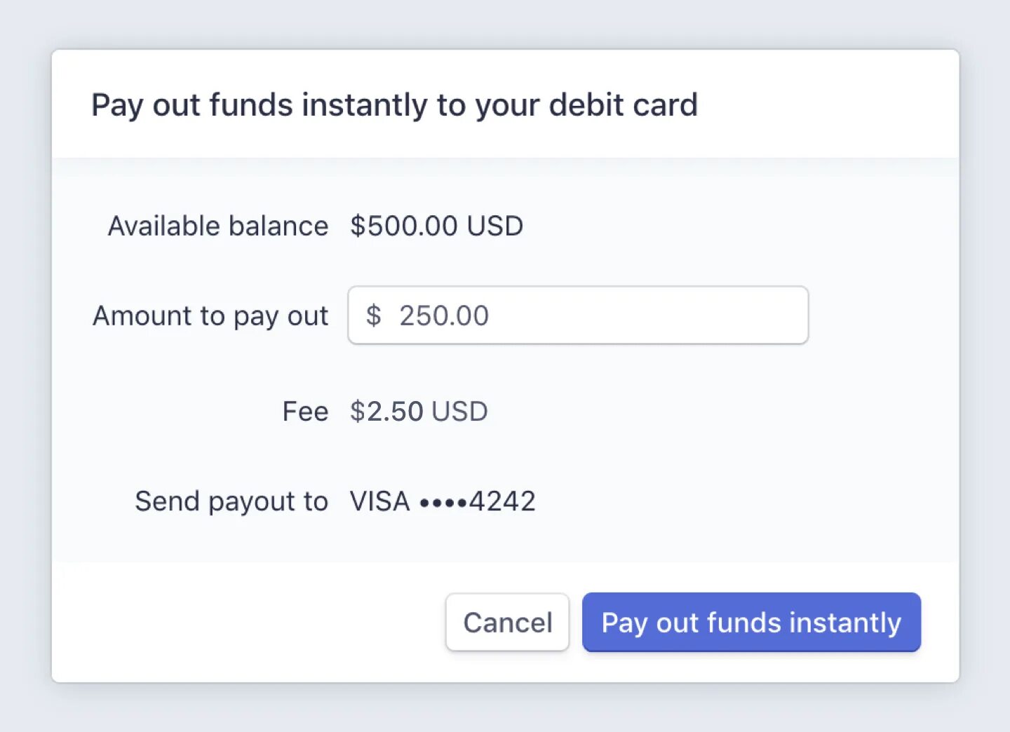 Enable payment. Instant payments. payout. payouts.