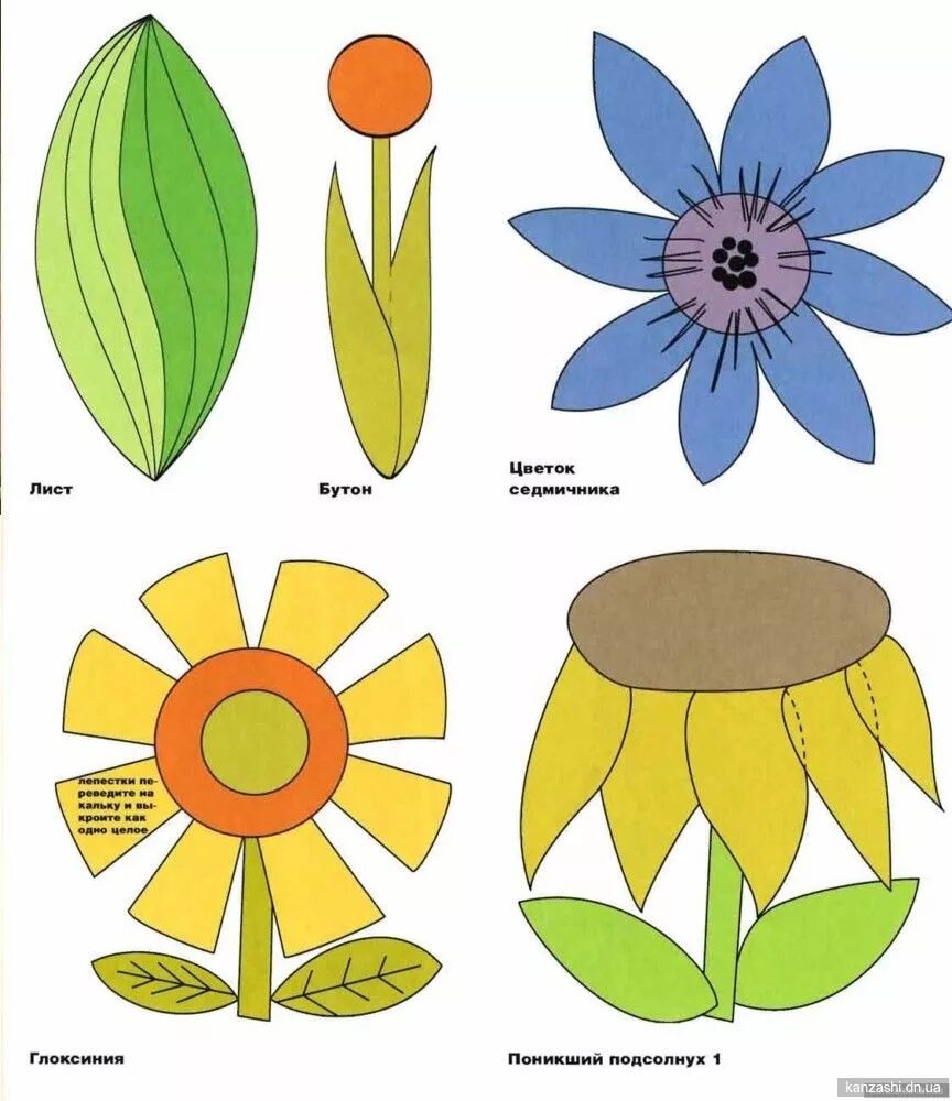 Аппликация цветок 2 класс. Аппликация.цветы. Аппликация цветов. Цветы аппликация из бумаги для детей. Заготовки для аппликаций.