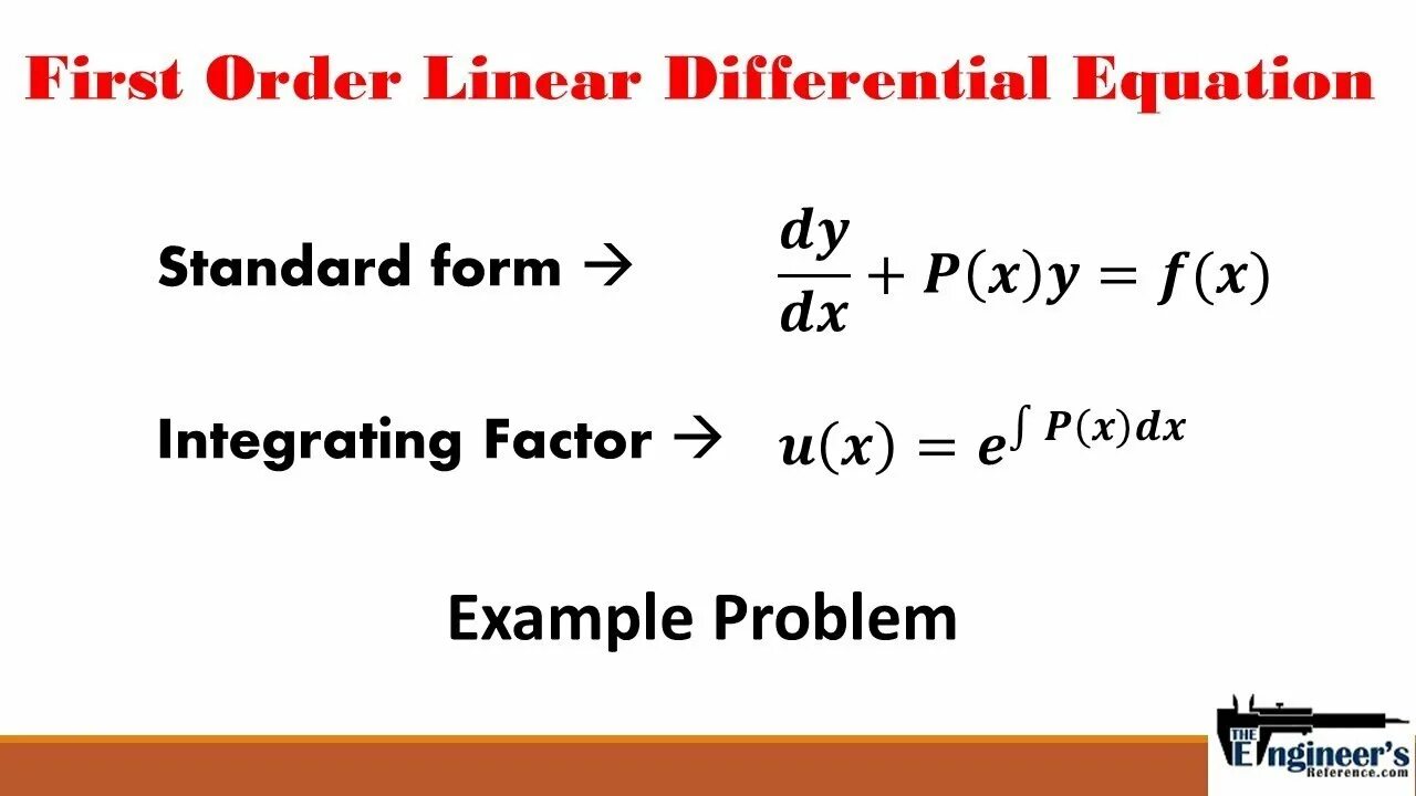 Linear order. First order differential equations. integrating factor. linear diff equation. differentiation equation.