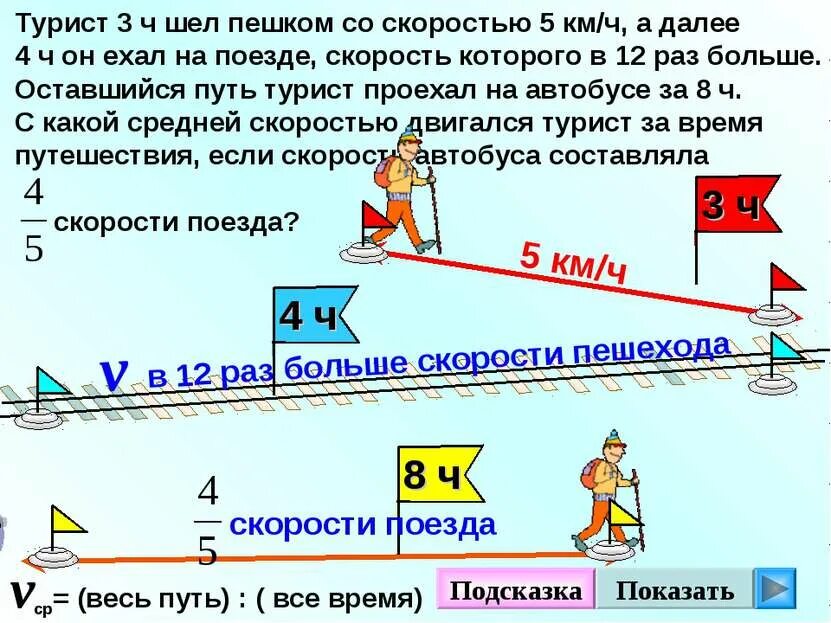 Ему осталось пройти три четверти пути. Скорость пешего туриста. Скорость пешего человека в час. Решение задачи туристы на поезде. Скорость идущего человека.