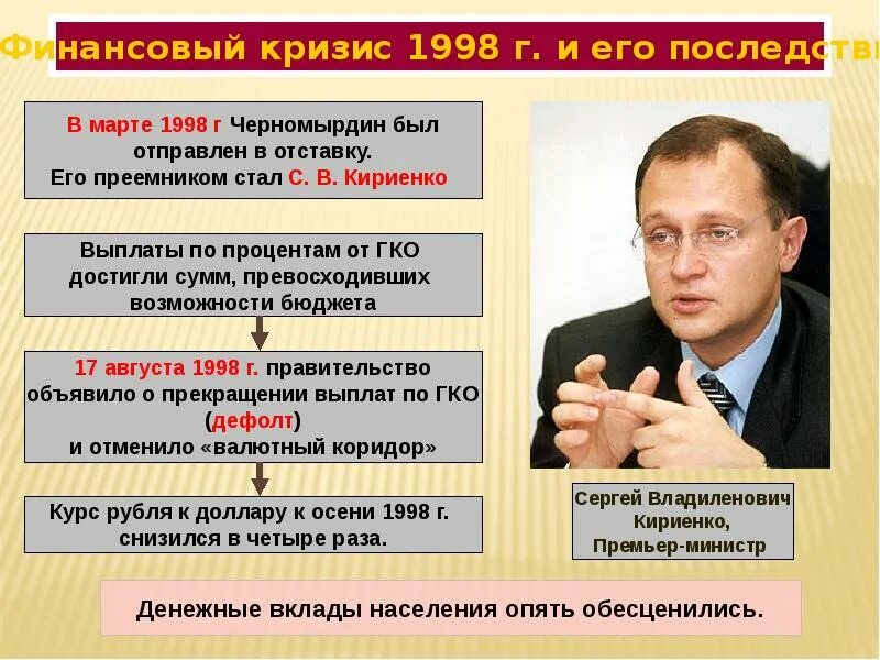 Дефолт премьер министр. Экономический кризис 1998 года в россии. Кириенко дефолт 1998. Дефолт 1998 ельцин. Кириенко дефолт 1998.