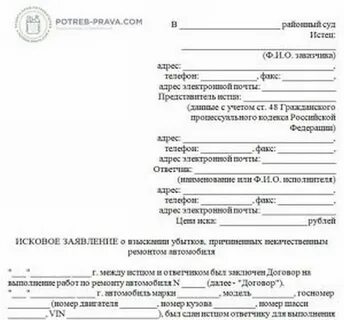 Ненадлежащее исковое заявление